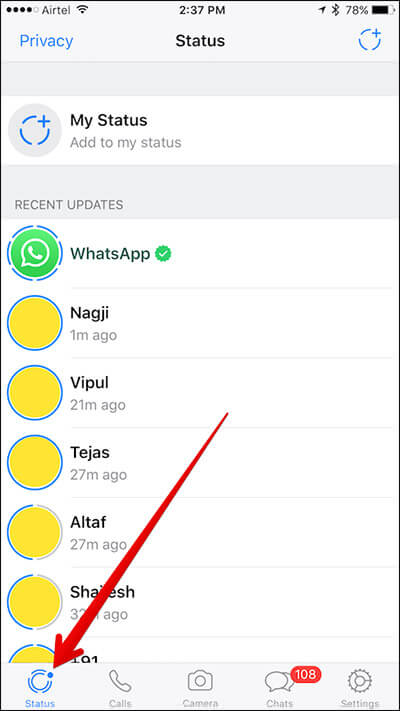 Cara Melihat Status WhatsApp 