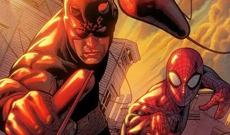 Potret Daredevil dan Spider-Man