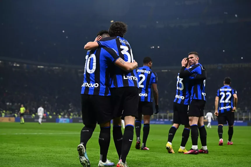 Potret selebrasi pemain Inter di pertandingan Inter Milan vs Atalanta (Source: Inter)